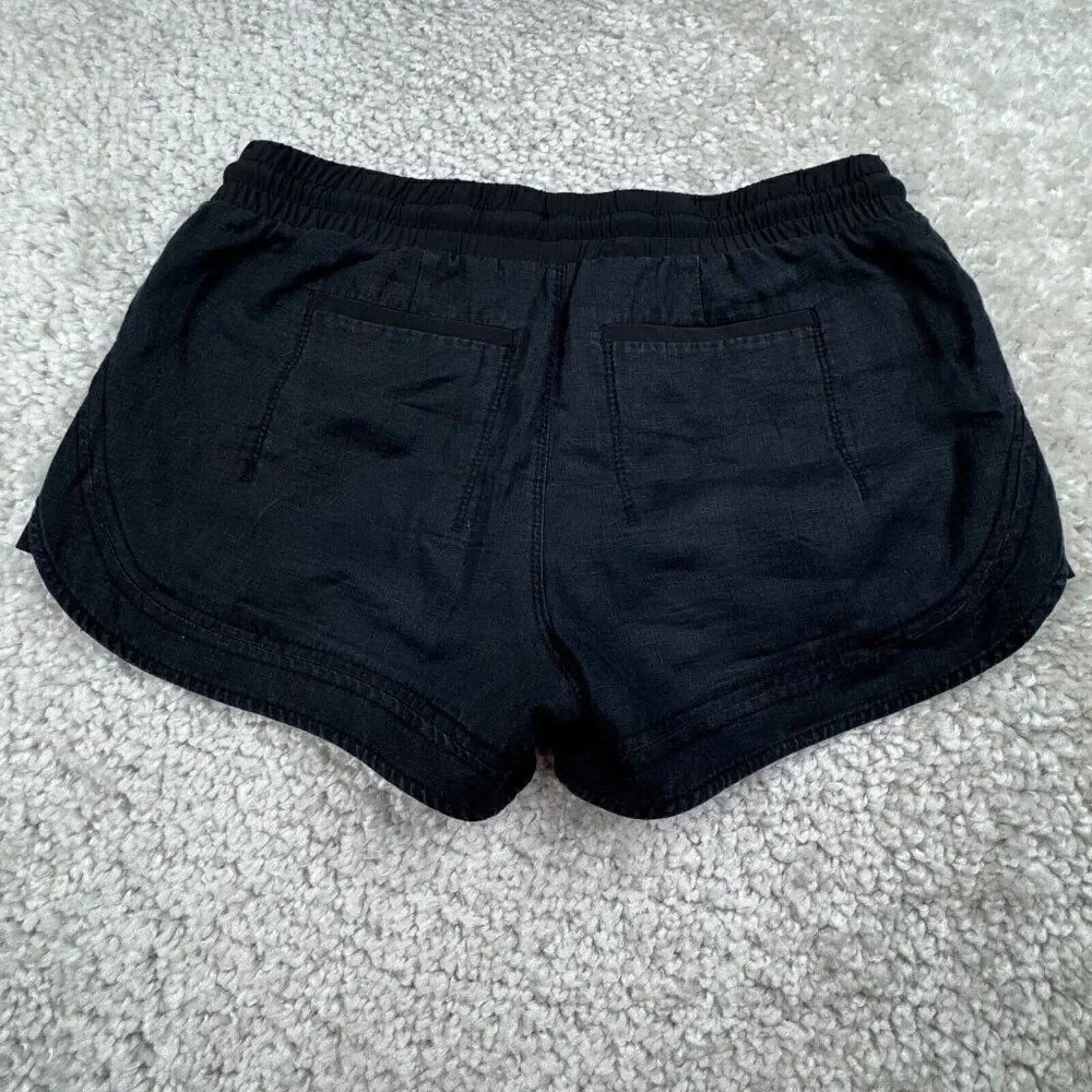 Athleta Beachside Bali Linen Shorts Black - Picture 3 of 9